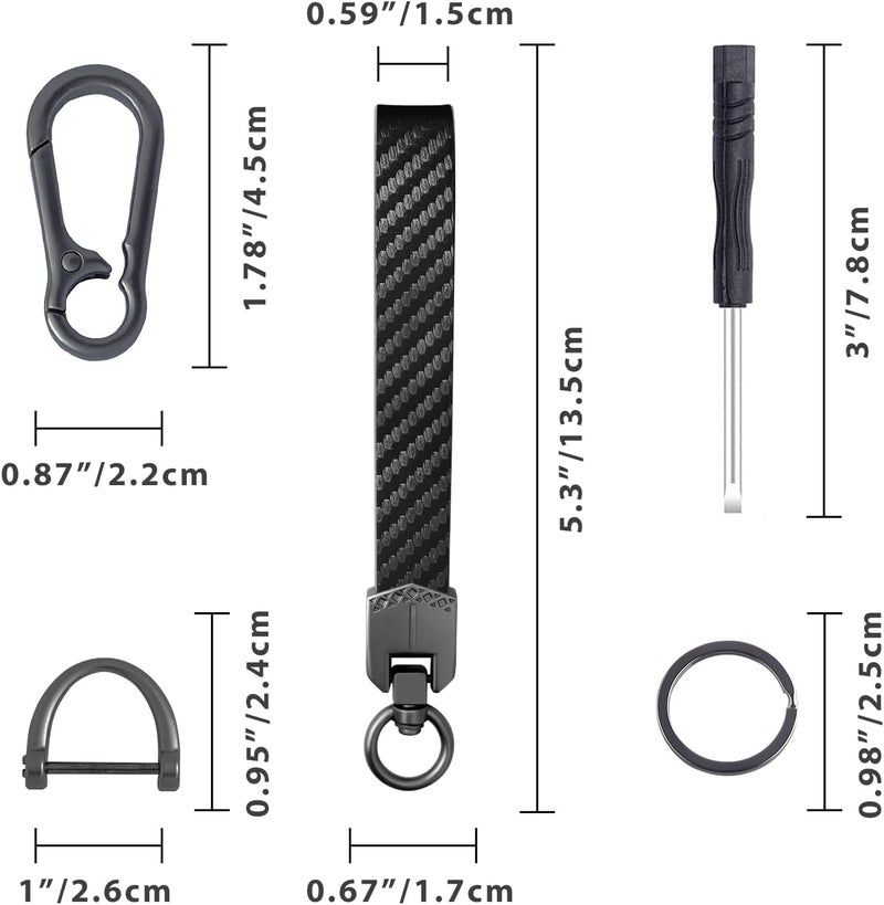OHKYOOT Store Leather Car Keychain,Carabiner Clip Key Fob Keychain for Home Car Keys Women Men - Image 5